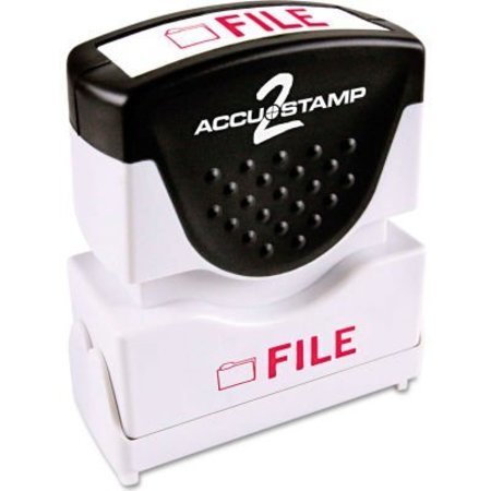 COSCO Accustamp2 Shutter Stamp with Microban, Red, FILE, 5/8 x 1/2 35576